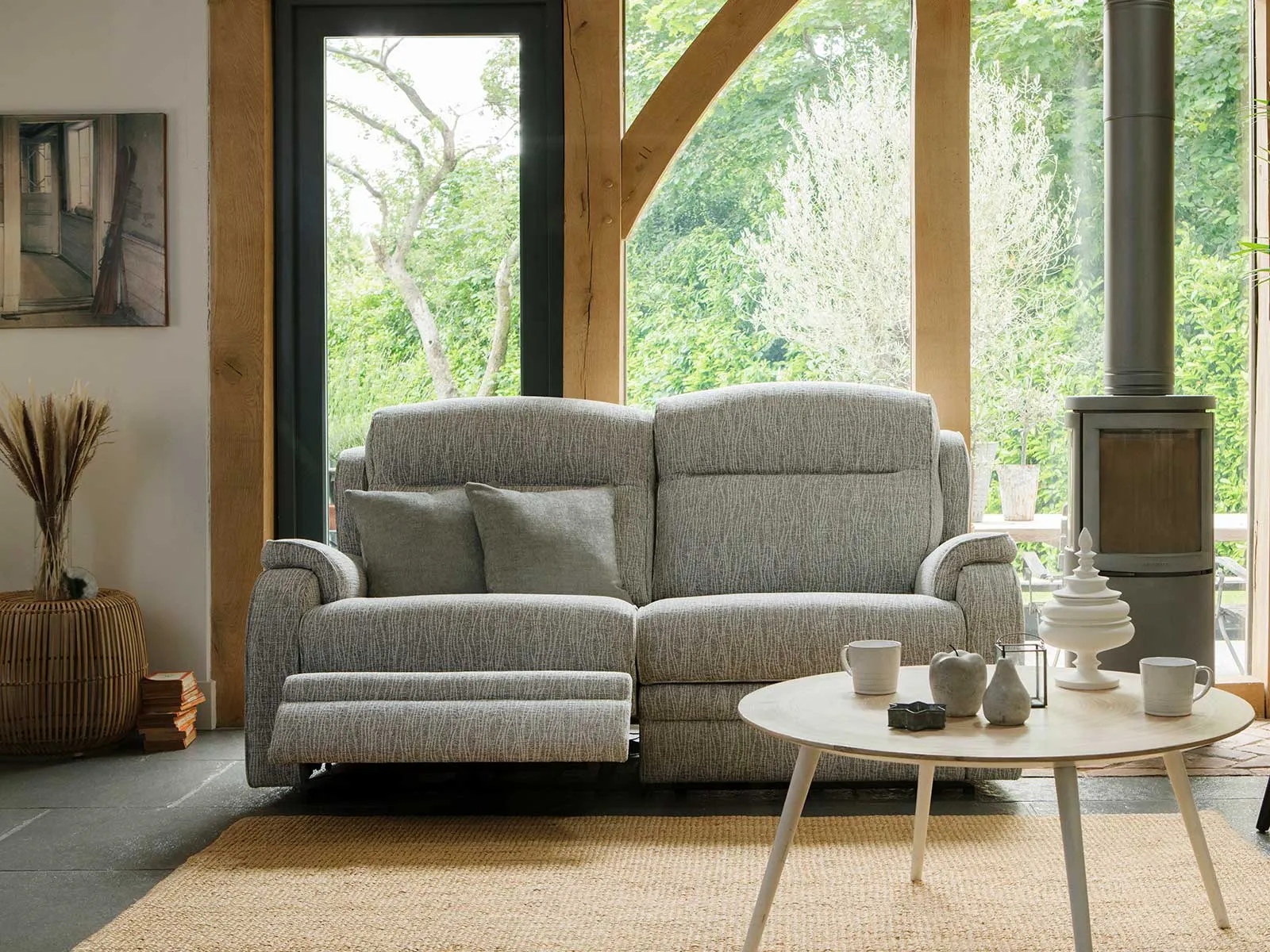 Large 2 Seater Manual Recliner Sofa