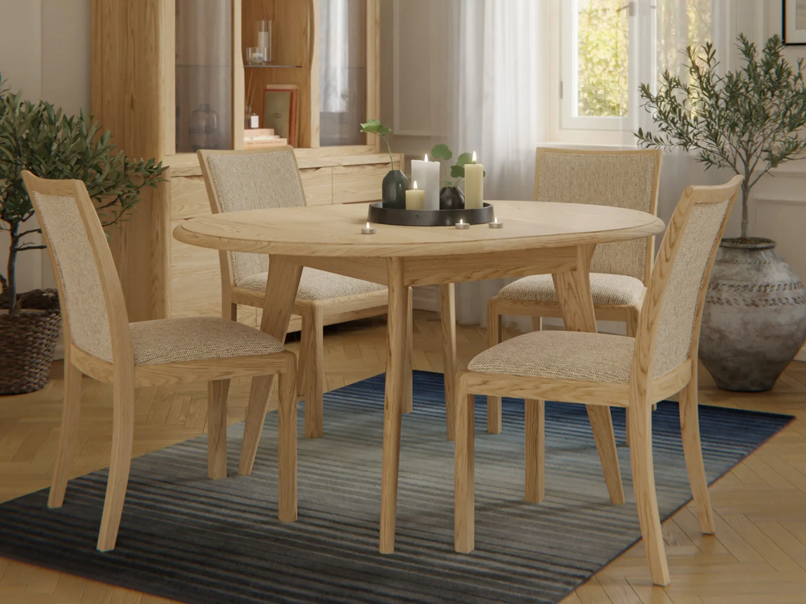 Compact Round Extending Dining Table
