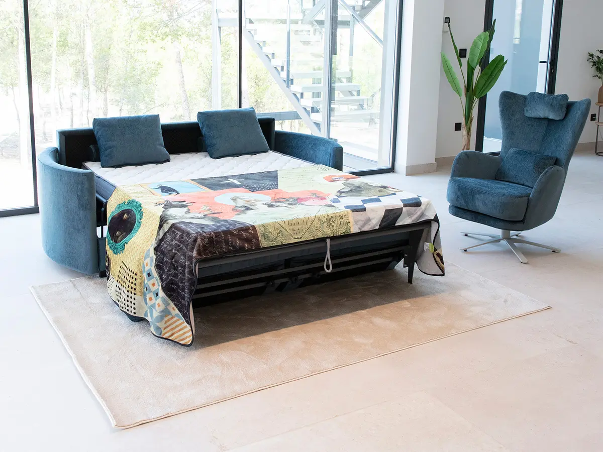 3 Seater Sofa Bed Curved Arms